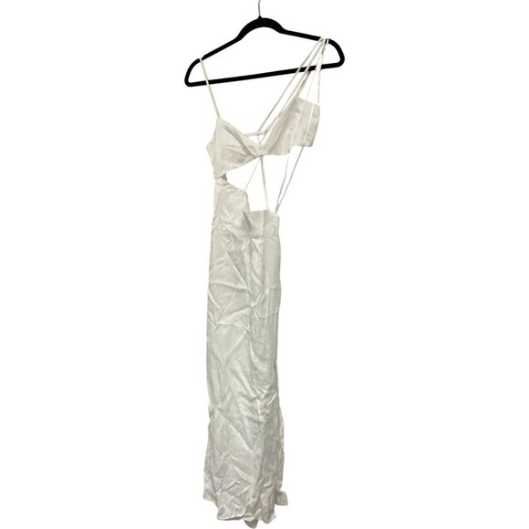 Zara Women Dress Size XS White Cut Out Midi Front Slit 2298/139 NWT - Picture 2 of 13